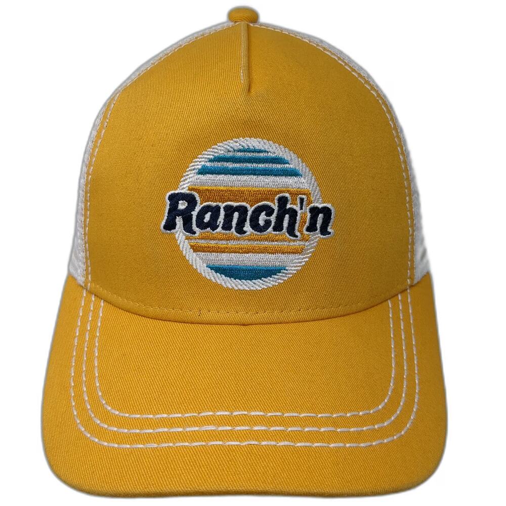 Cruel Denim Trucker Hat Yellow One Size Mesh Back Contrast Stitching Snapback